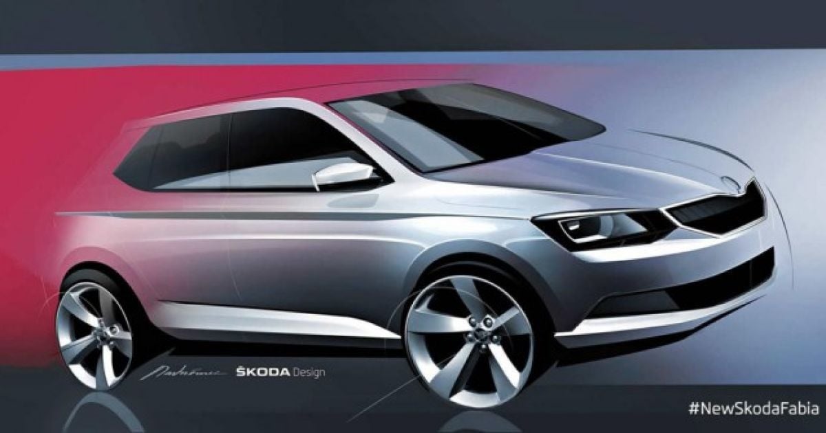 Skoda обнародовала официальный скетч новой Fabia