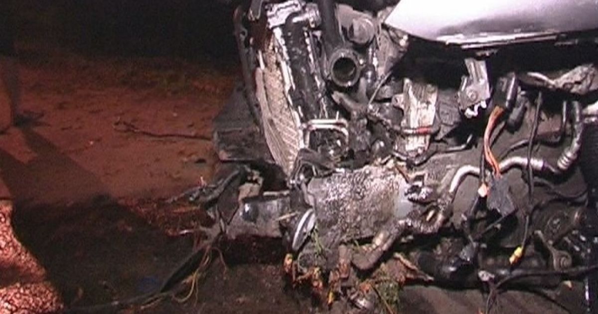 "Порше" влаштував аварію на вулиці О.Теліги у Києві / © Магнолія-ТВ