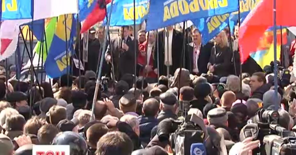 Перший великий мітинг у Києві в 2013 році видався колоритним