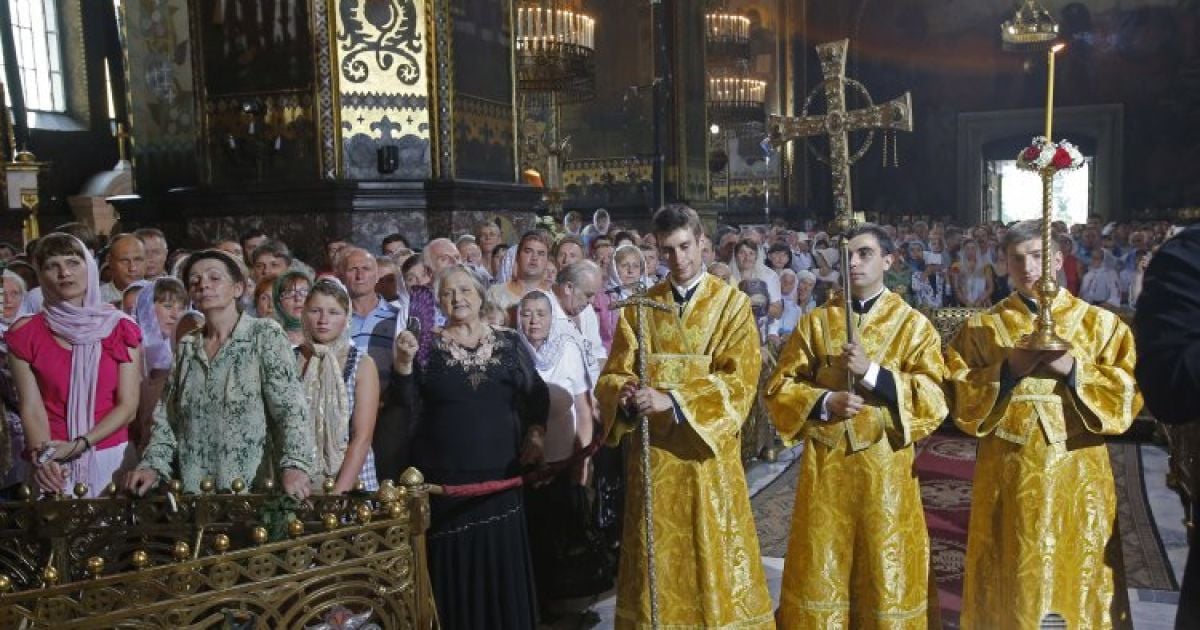 У Володимирському соборі відбулася літургія на чолі з Філаретом / © УНІАН
