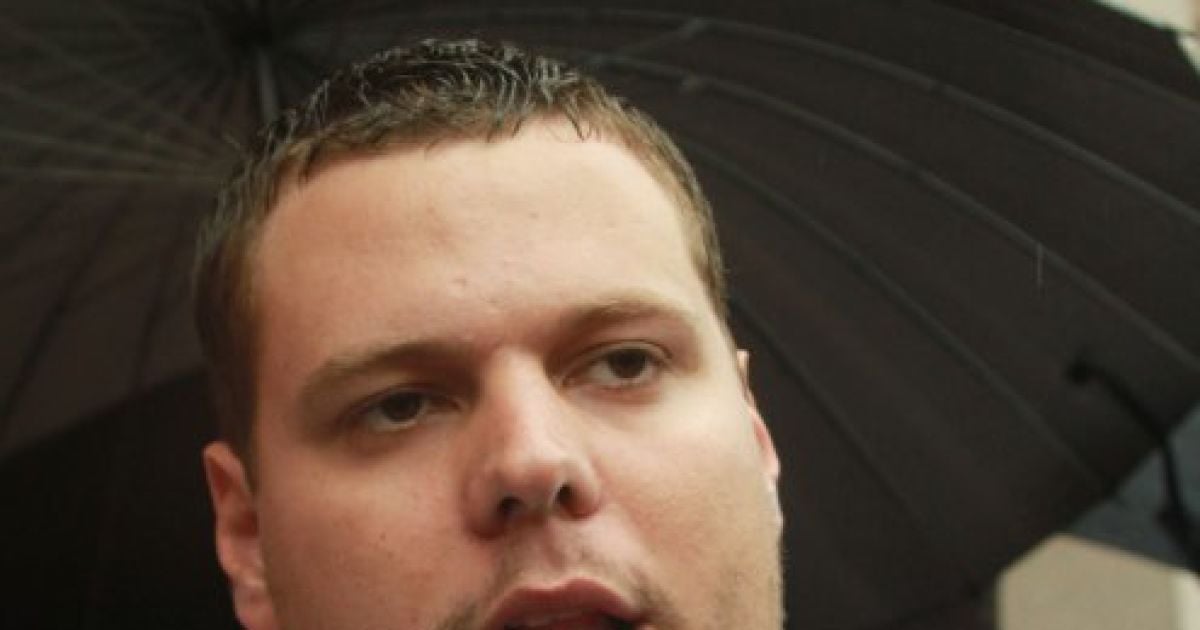 Свободівець Андрій Іллєнко, який ще кілька днів тому оголосив про акцію / © УНІАН