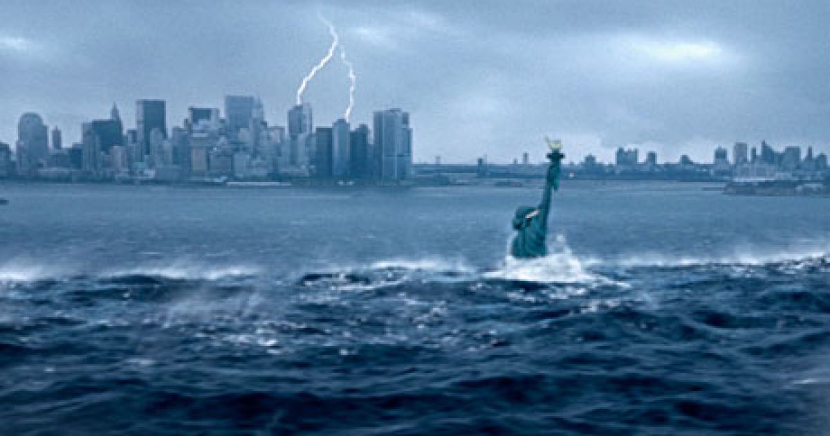 Частина американських міст може опинитися під водою. Скріншот з фільму "Післязавтра"