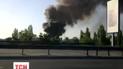 У метро "Выдубичи" произошел масштабный пожар