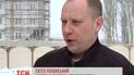 Ветром сдуло часть стены с элитной новостройки в центре Донецка