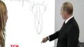 Владимир Путин нарисовал для учащихся кошку, «вид сзади»