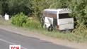 В Крыму туристический автобус с людьми снес высоковольтную опору