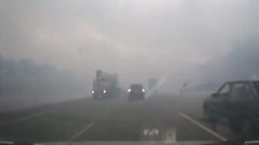 Водители сняли на видео последствия взрывов под Самарой
