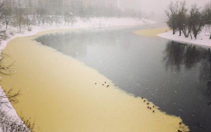 "Київводоканал" запевняє, що жовті плями на Дніпрі не зашкодять річці та людям