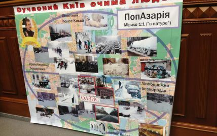 Депутати повісили в Раді карту Києва з Північним та Південним полюсами