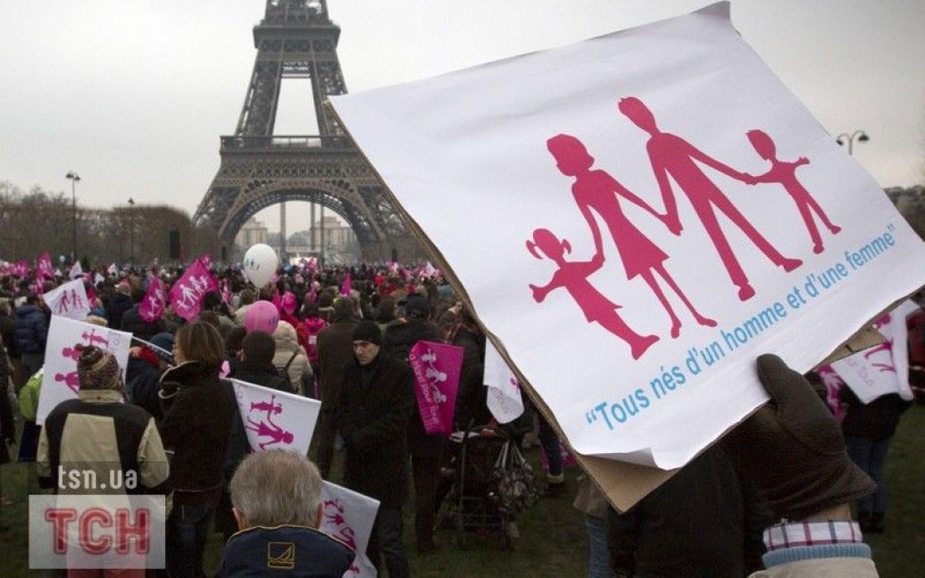 Десятки тисяч французів вийшли протестувати проти одностатевих шлюбів / © Фото EPA/UPG