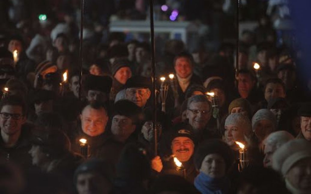 "Свобода" відзначила день народження Бандери факельною ходою / © Прес-служба ВО Свобода