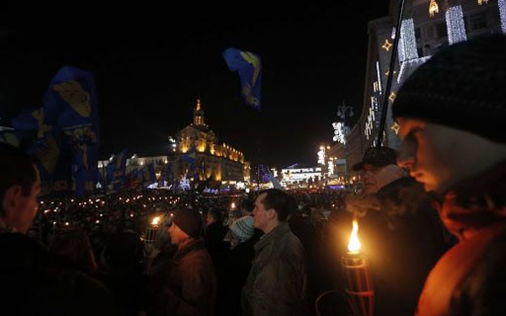 "Свобода" відзначила день народження Бандери факельною ходою / © Прес-служба ВО Свобода