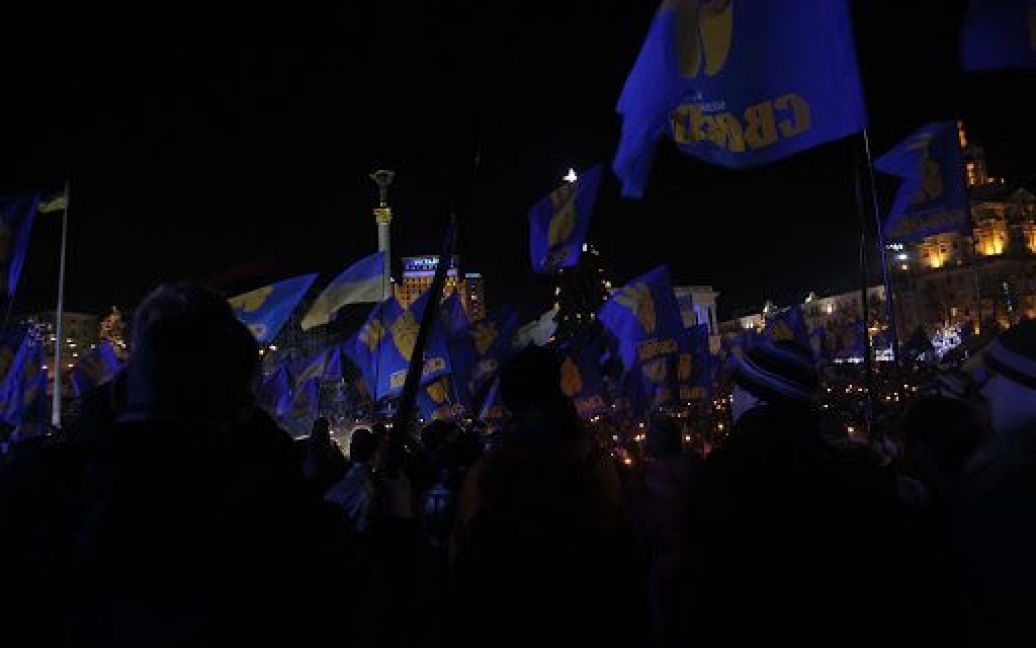 "Свобода" відзначила день народження Бандери факельною ходою / © Прес-служба ВО Свобода