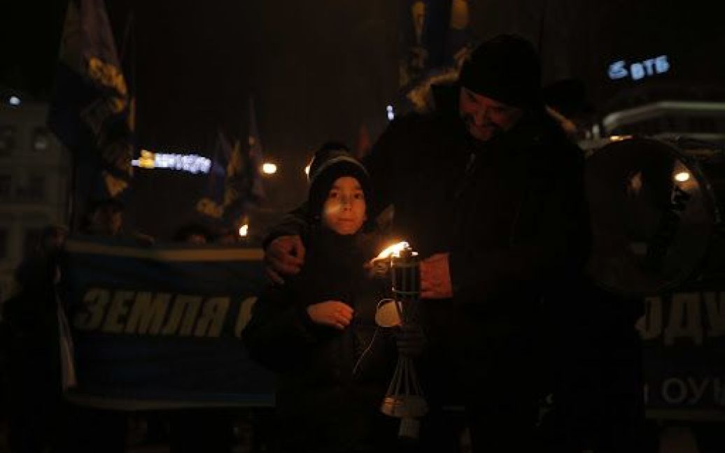 "Свобода" відзначила день народження Бандери факельною ходою / © Прес-служба ВО Свобода