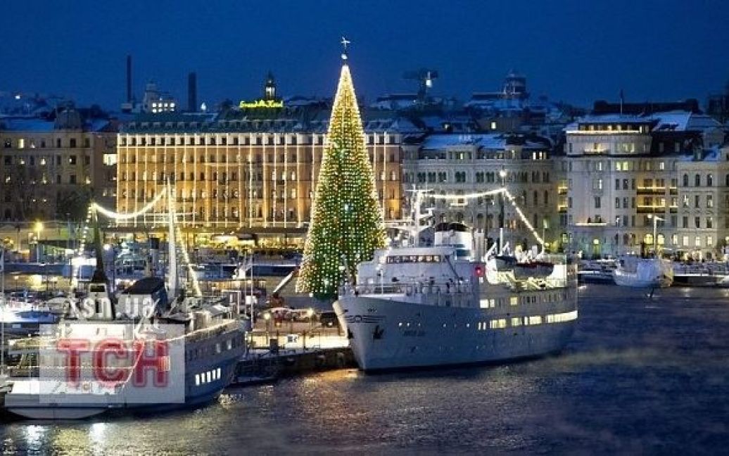 Ялинку в центрі Стокгольма запалили 2 грудня / © Фото EPA/UPG