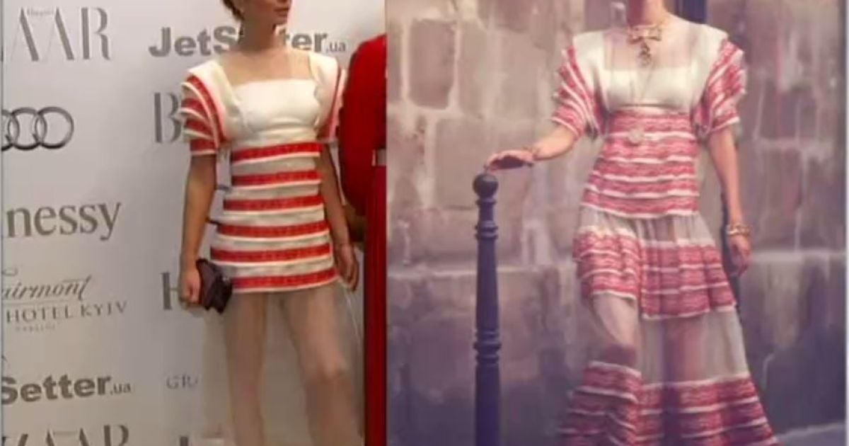 Зліва Олена Беттяр у наші дні, справа - творіння Лагерфельда 30 років тому