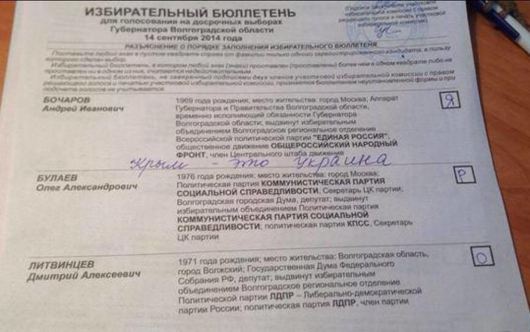 Бюллетени на "выборах" в Крыму / © facebook.com/namatullaev
