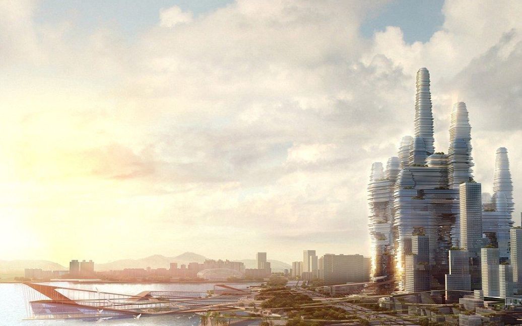 Супер-город в Шэньчжэне будет включать в себя несколько соединенных между собой небоскребов. / © dailymail.co.uk