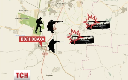 Террористы под Волновахой расстреляли два автобуса с активистами