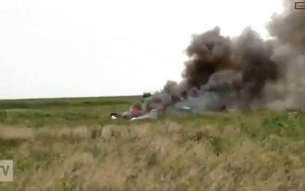 В сети появилось видео падения сбитого боевиками самолета ВСУ