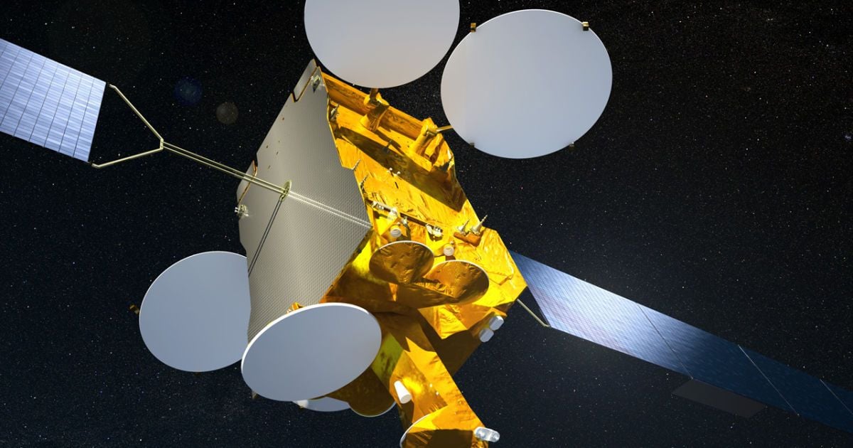 Спутник типа Astra 2, который обеспечивает передачу сигналов спутникового телевидения