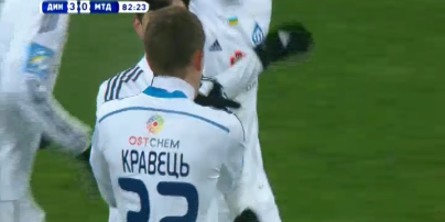 Динамо - Металлург Донецк - 3:0. Видео гола Кравца