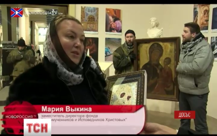 "Солдатская мать" Ципко вынырнула на телевидении "Новороссии" с иконой для Саур-могилы
