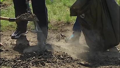 Киевляне устроили большую уборку на Осокорках