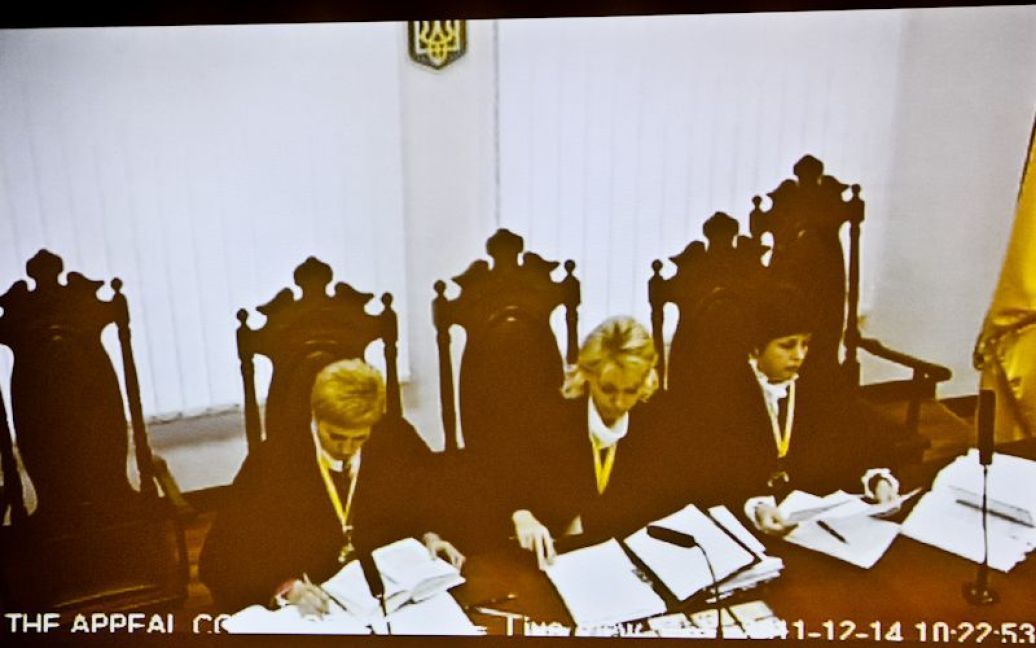 На початку засідання суддя Олена Ситайло оголосила, що Тимошенко не бере участі у ньому. / © Євген Малолєтка/ТСН.ua