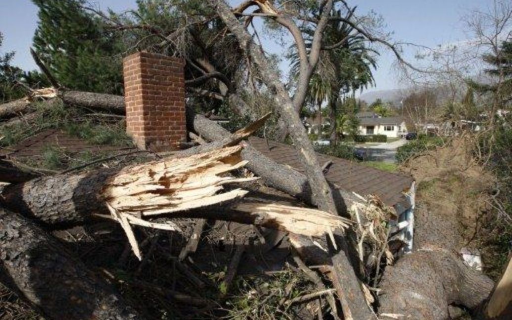 Американське місто Пасадена у штаті Каліфорнія опинилося в епіцентрі сильного урагану. / © AFP