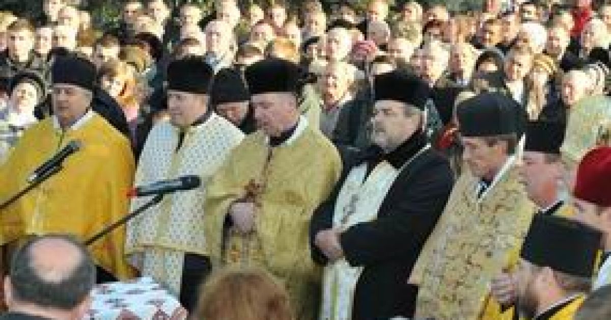 У Самборі відкрили і освятили пам&rsquo;ятник Бандері / © прес-служба КУН