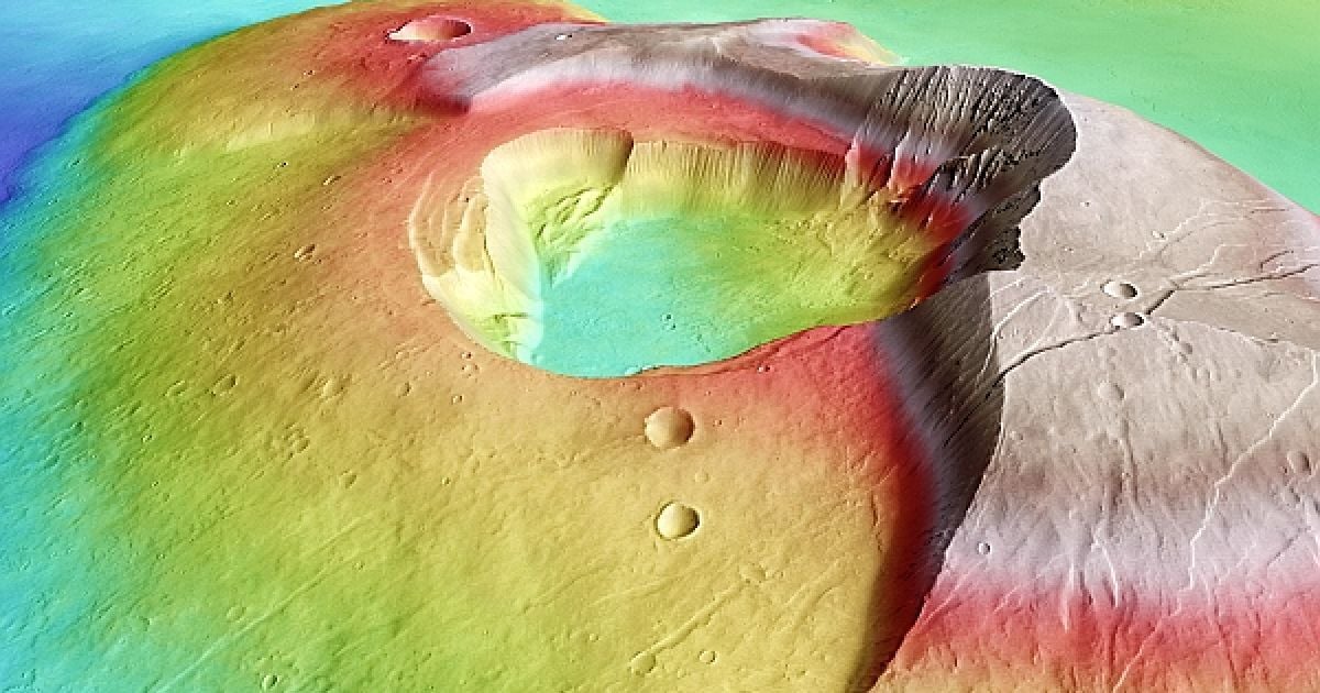 Європейське космічне агентство опублікувало унікальні знімки вулкана Тарсіс Толус на Марсі