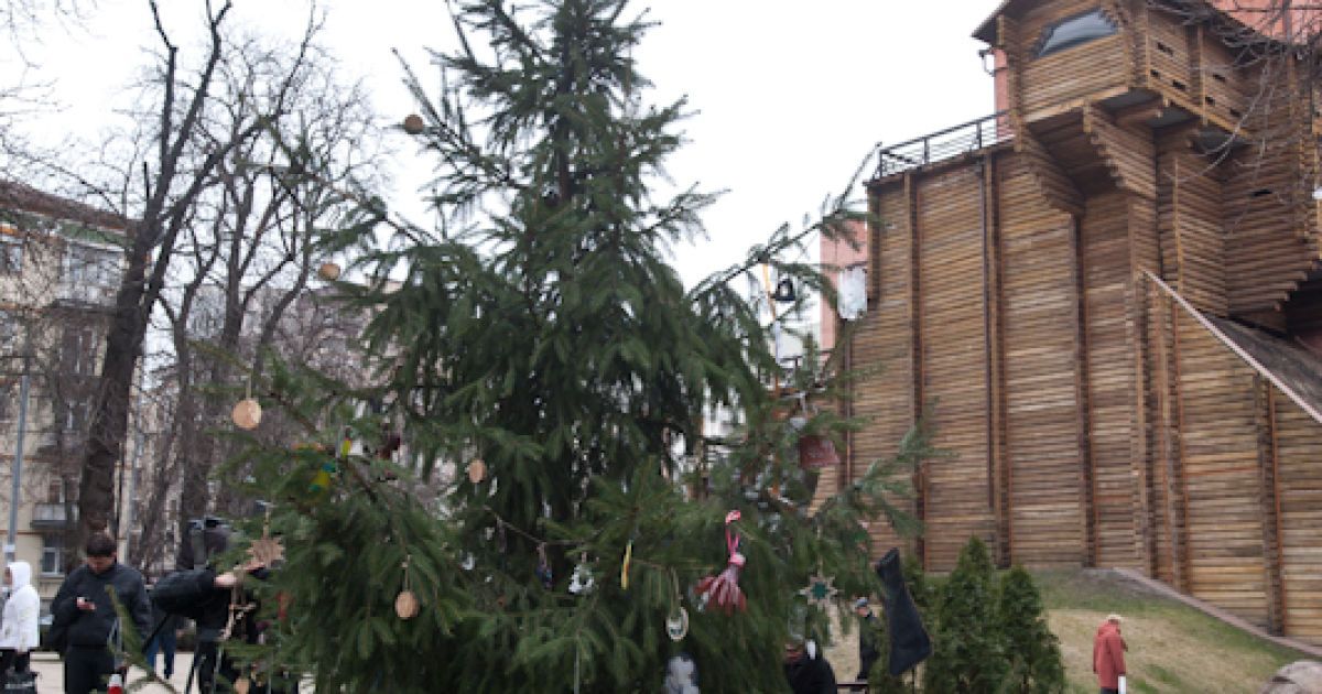 В Києві біля "Золотих воріт" відкрили ресайклінг-ялинку