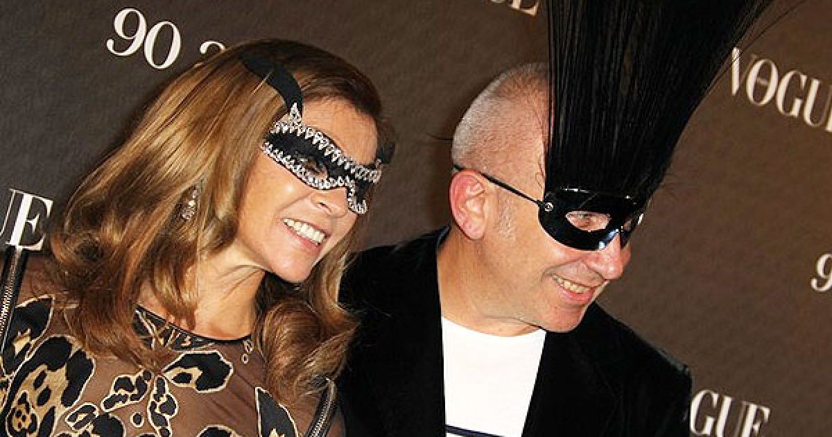 Редактор французького видання Vogue Карін Ройтфельд і французький модельєр Жан Поль Готьє