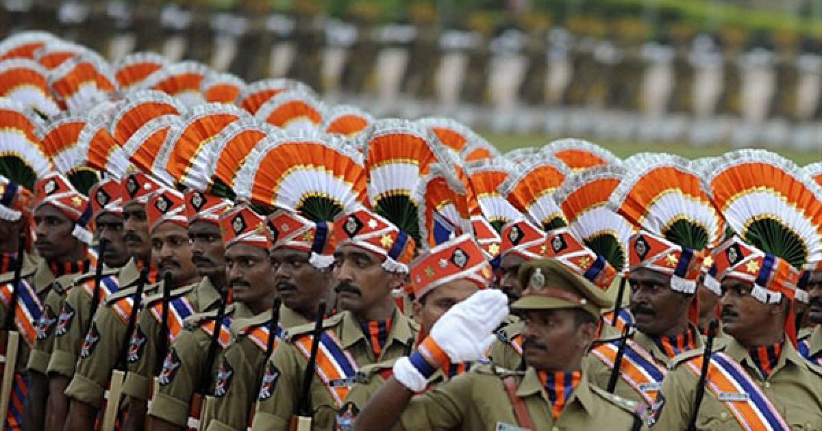 Спецпідрозділ поліції з південного штату Андра Прадеш на урочистому параді у Червоному Форті в Нью-Делі / © AFP