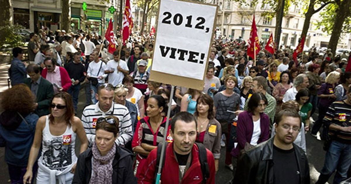 Ліон. Франція піднялася на загальнонаціональну акцію протесту проти планів президента Ніколя Саркозі підвищити пенсійний вік з 60 до 62 років. / © AFP