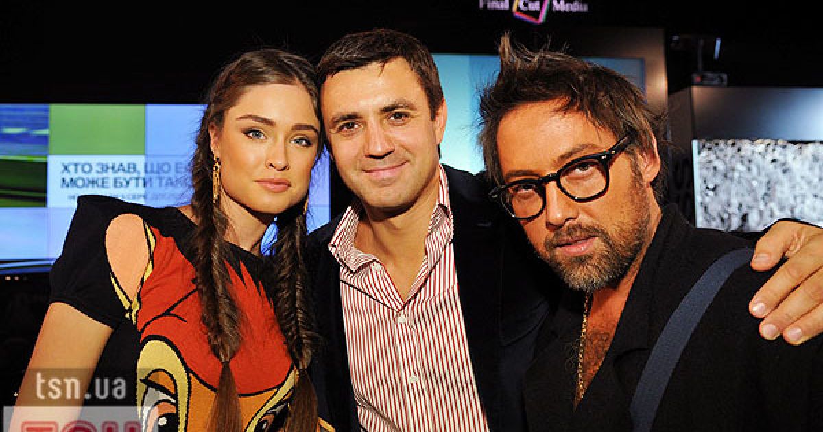 Модель Ірина Журавська, її чоловік-ресторатор Микола Тищенко і хореограф Дмитро Коляденко