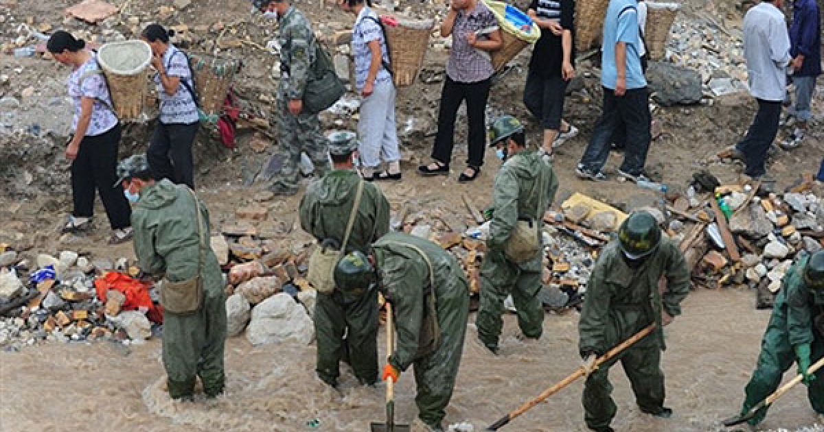 Жертвами руйнівного зсуву у китайськійпровінції Ганьсу стали більше тисячі осіб, більше 600 місцевих жителів вважають зниклими безвісті. / © AFP