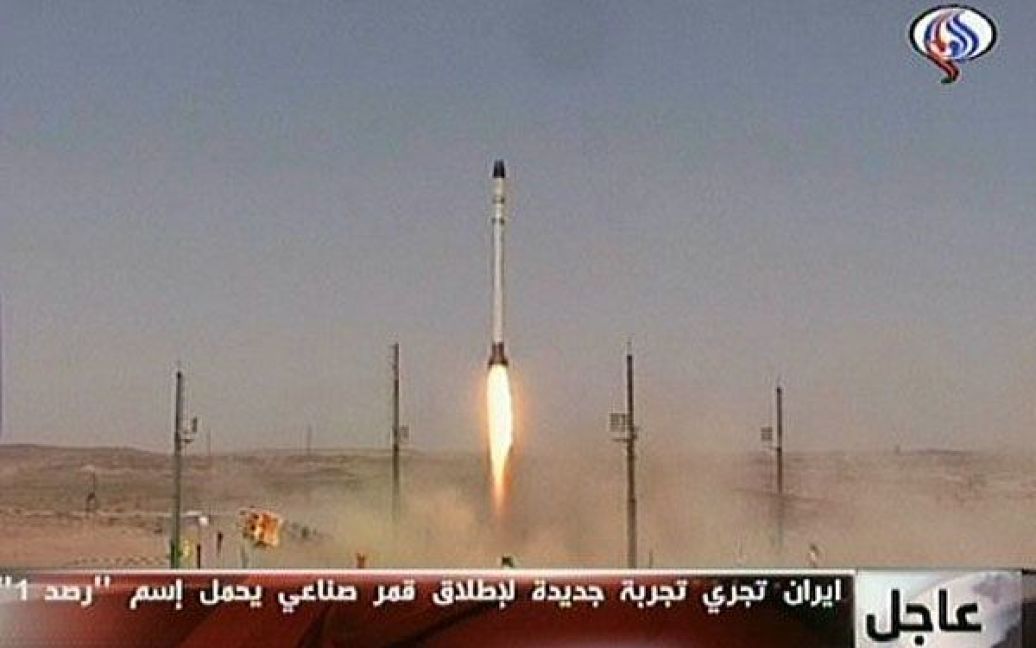 Іран. Іран вдало запустив супутник Rassad-1 в космосі на орбіту у 260 км. Фото AFP/Аль-Алам ТБ / © AFP