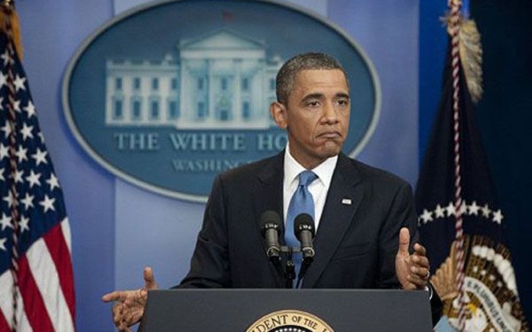 США, Вашингтон. Президент США Барак Обама провів прес-конференцію в Білому домі у Вашингтоні перед зустріччю з лідерами Конгресу. Обама і конгресмени обговорювали питання державного боргу США. / © AFP