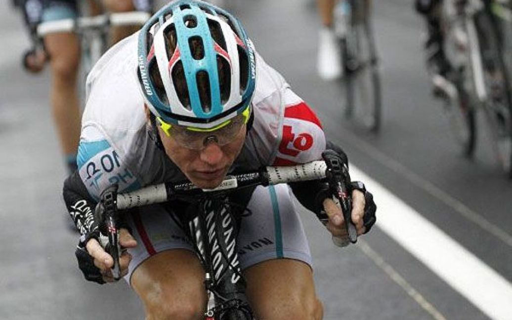 Франція, Мур-де-Бретань. Німецький велогонщик Марсель Зіберг бере участь у четвертому етапі велогонки "Тур де Франс 2011" між Лорьяном і Мур-де-Бретань. / © AFP
