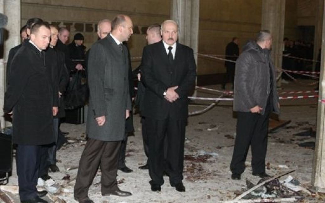 Олександр Лукашенко на місці теракту / © AFP