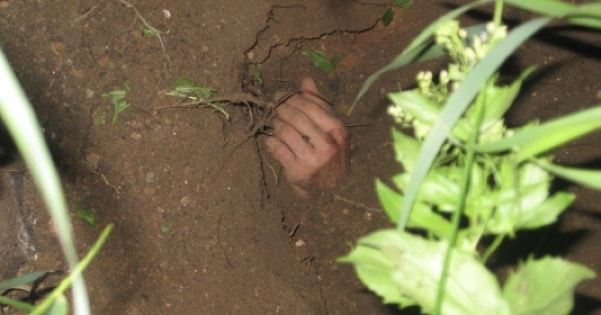 Але розкопувався самостійно екстремал всього 20 хвилин. Потім зрозумів, що сам не впорається і попросив про допомогу. Приблизно о 20.00 пряма трансляція з "небіжчиком" перервалася. / © gazeta.ua