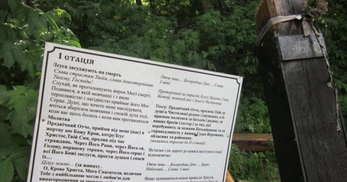 Невідомі спиляли п&#039;ятиметровий хрест вагою 200 кг, встановлений під Аскольдовою могилою, та кинули його на місці. / © Volodymyr Kukhar | Facebook