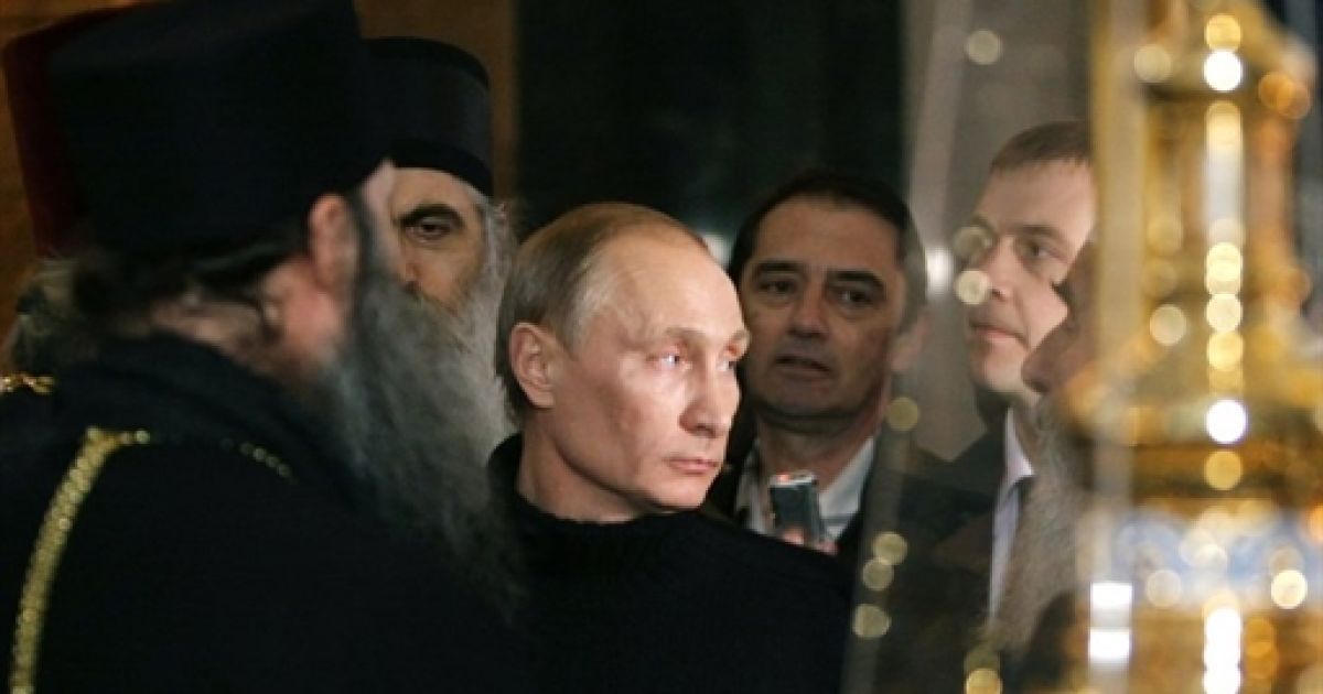 Після матчу Володимир Путін прибув до храму Святого Савви / © AFP