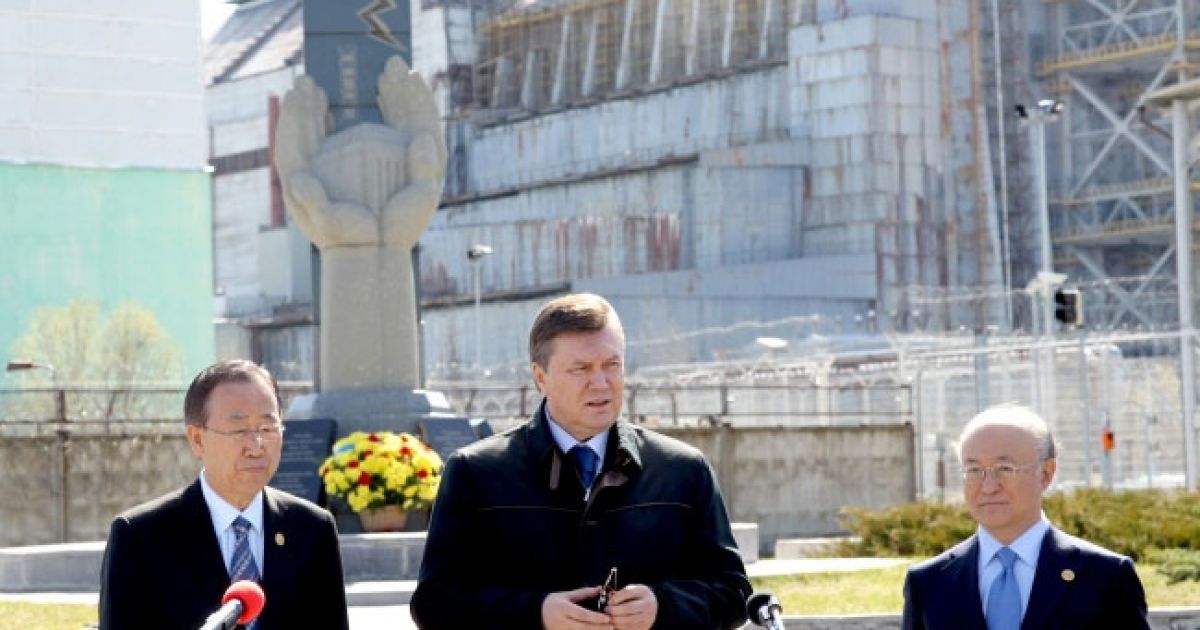 Президент Віктор Янукович та генсек ООН Пан Гі Мун здійснили поїздку в Чорнобильську зону.