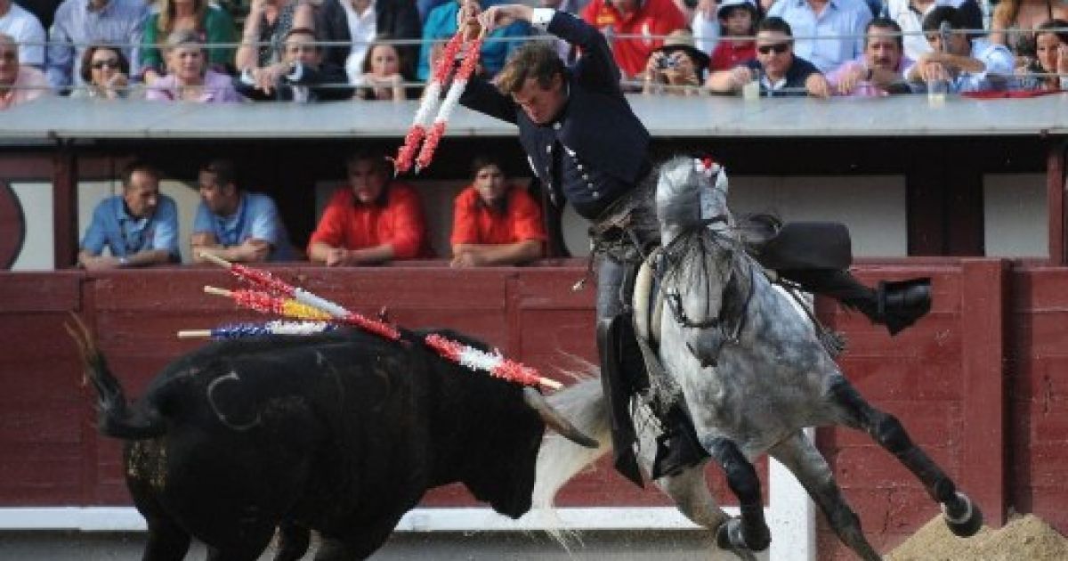 Іспанія, Мадрид. Іспанський матадор Фермін Бохоркез бере участь у бої биків проти бика з заводу Кармен Лоренцо під час свята Сан-Ісідро на арені "Лас-Вентас" в Мадриді. / © AFP