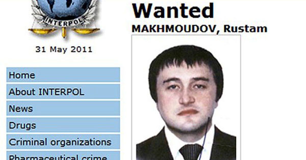 Росія, Москва. Фотографія Рустама Махмудова з веб-сайту Інтерполу interpol.int. Росія заявила про арешт Махмудова, якого підозрюють у вбивстві журналістки Анни Політковської. Рустам Махмудов був арештований 30 травня 2011 в Чечні в будинку його батьків. / © AFP