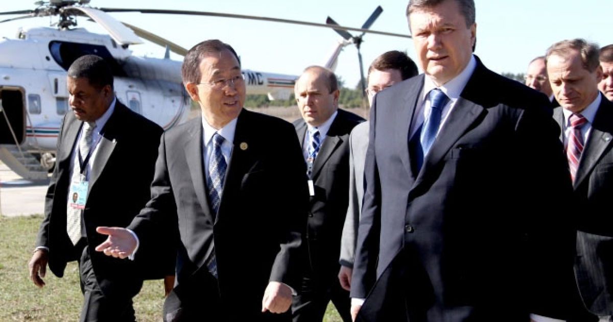 Президент Віктор Янукович та генсек ООН Пан Гі Мун здійснили поїздку в Чорнобильську зону.