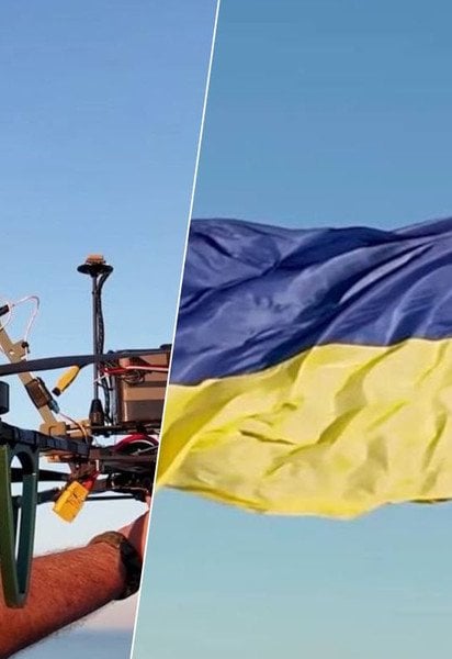 Пограничники развернули флаг над Черным морем